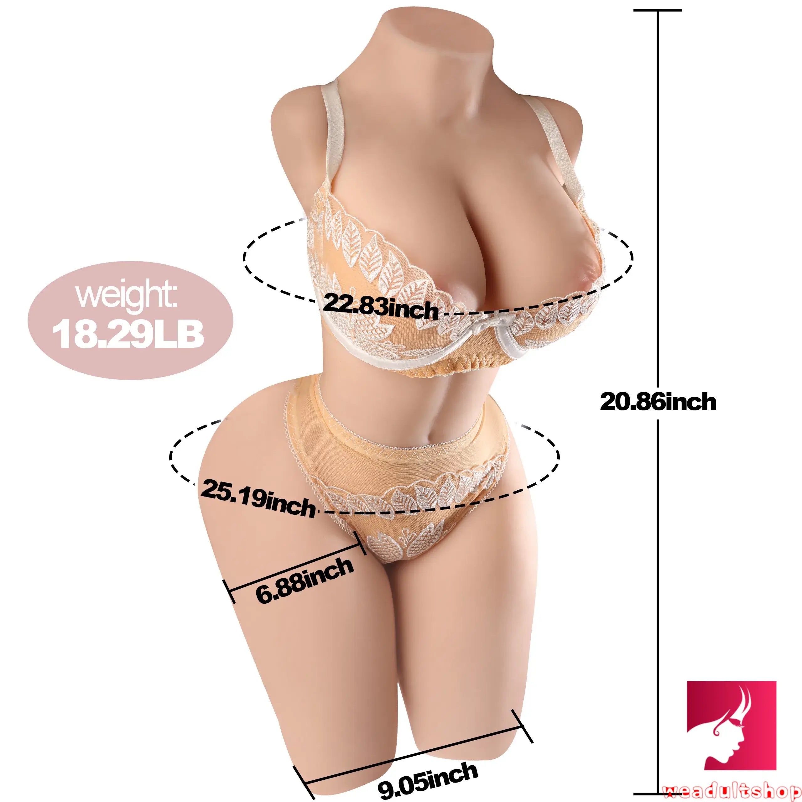 18.29lb Sexy Women Tender TPR Sex Doll Torso For Double Pleasure