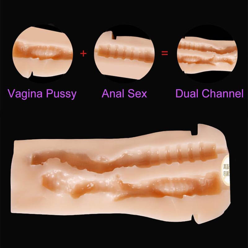 Realistic Pocket Pussy And Anal Penis Massaging Practice Sex Toy - Adult Toys