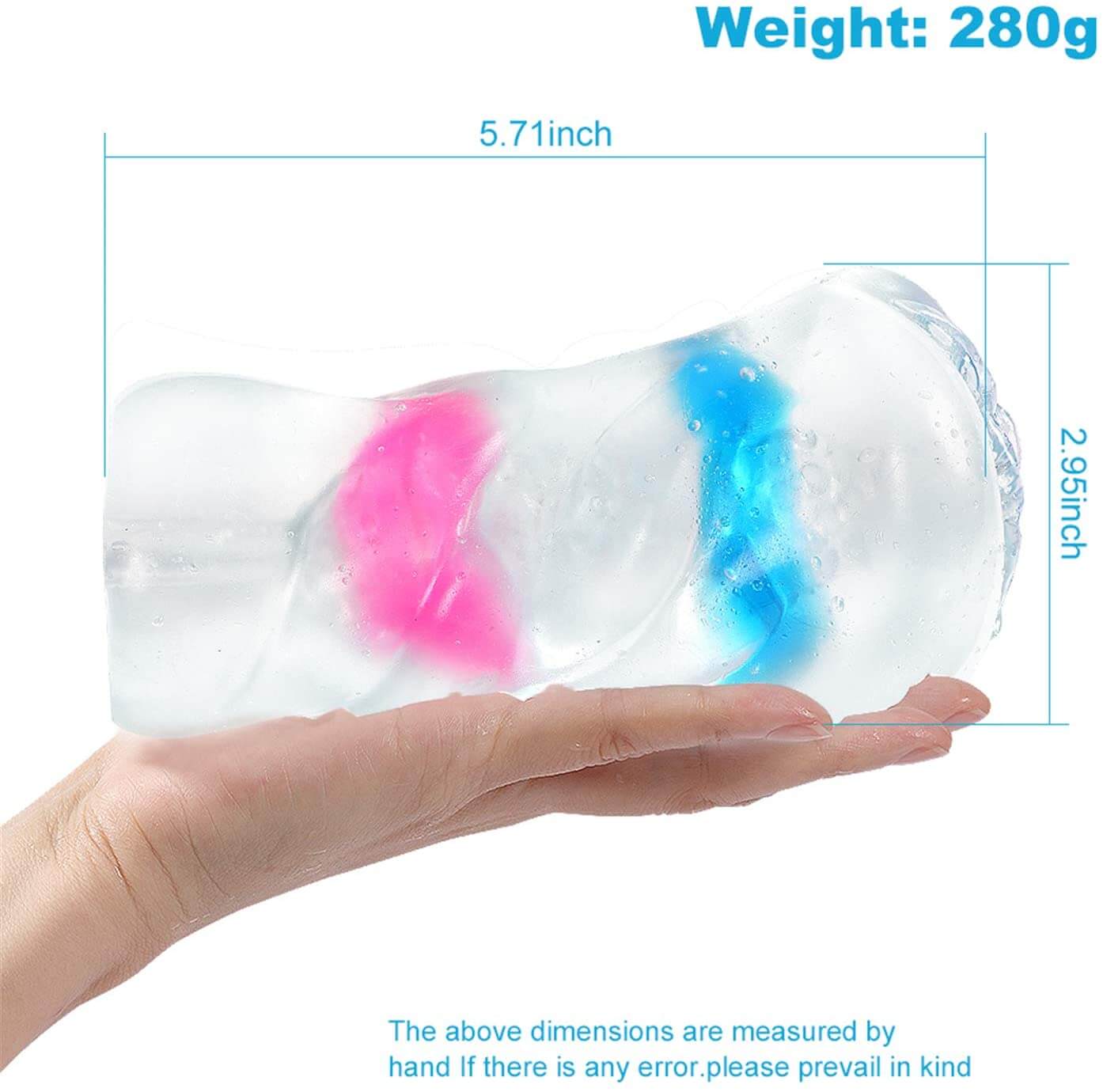 Portable Transparent Jelly Crystal Pocket Pussy With Cock Rings Best Sex Toys
