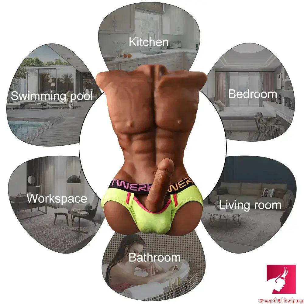 Tanned Muscle Male Sex Doll Torso With Big Dildo For Women Gay