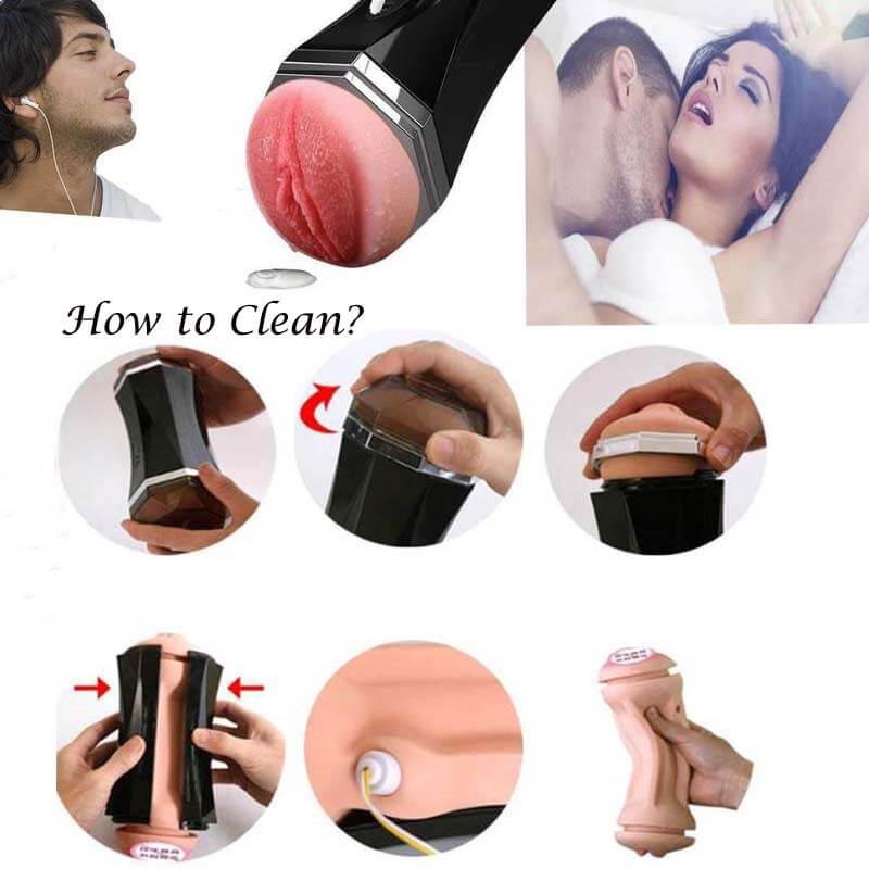 Vagina Mouth Oral Masturbator Vibrating Realistic Pussy - Adult Toys