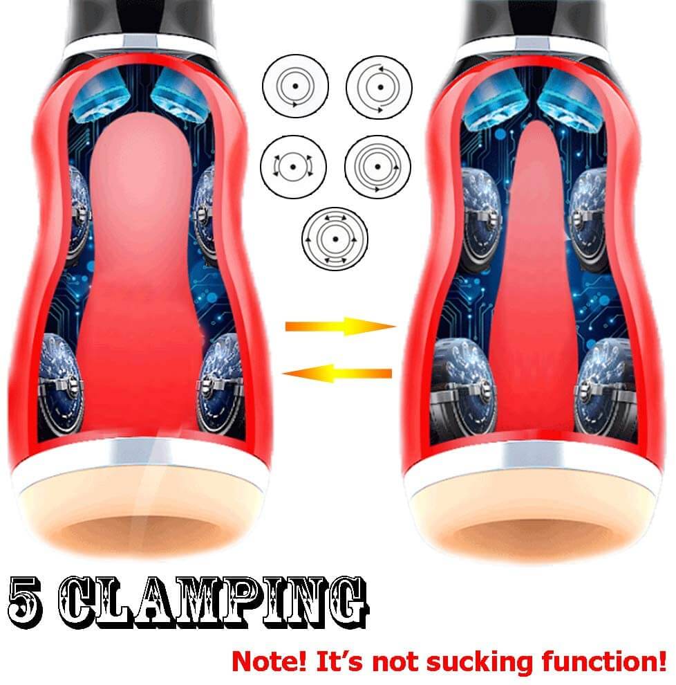 Male Masturbator 5 Clamping 10 Vibrating Various Women Moans Stroker Best Sex Toys