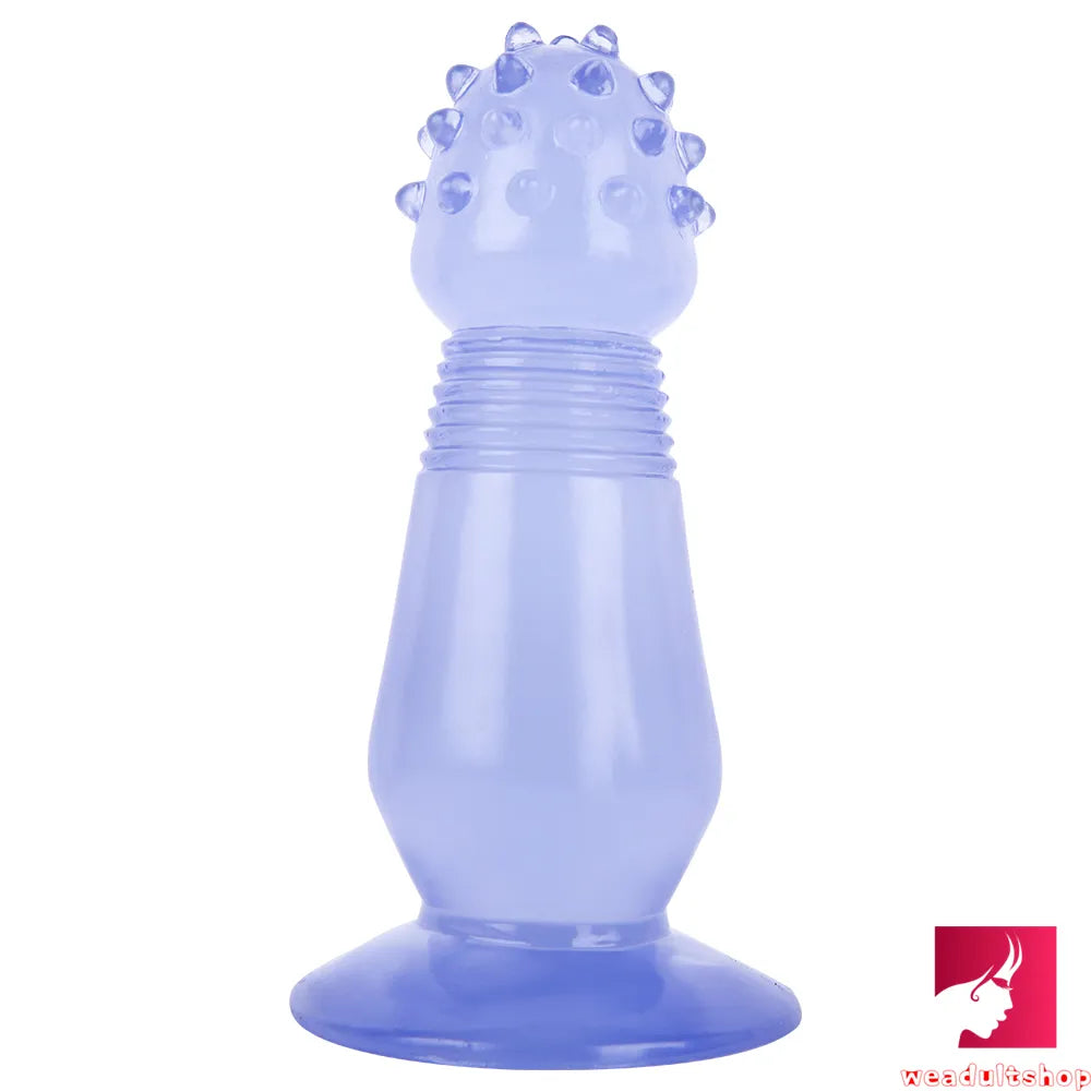 7.87in Black Women Anal Spiked Dildo SM Butt Plug With Thorn