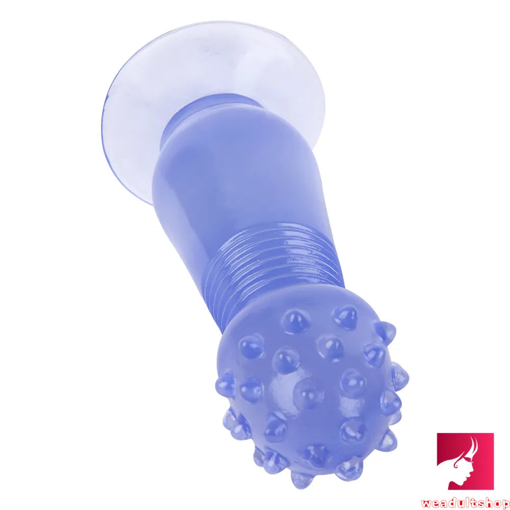 7.87in Black Women Anal Spiked Dildo SM Butt Plug With Thorn