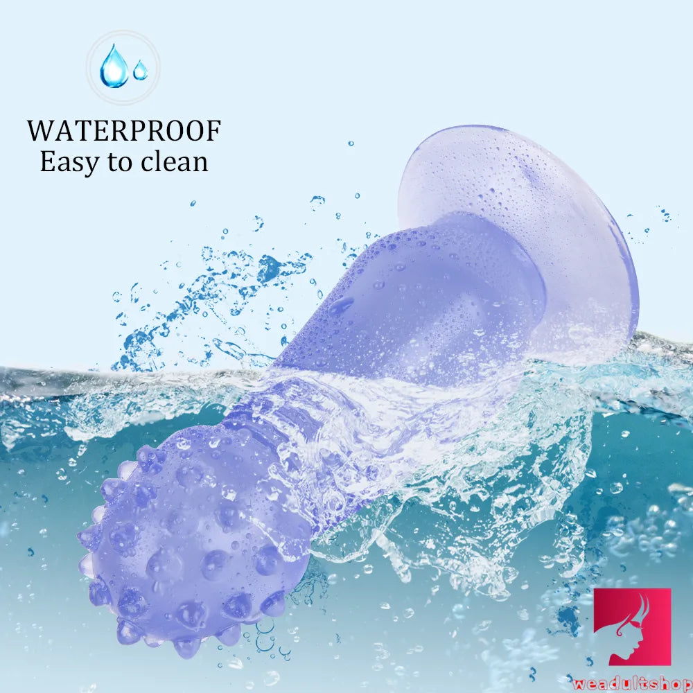 7.87in Black Women Anal Spiked Dildo SM Butt Plug With Thorn