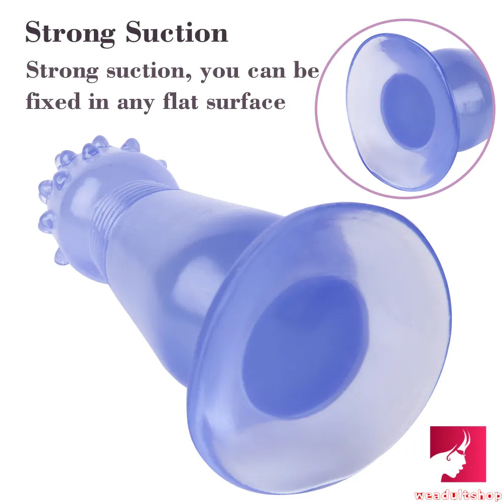 7.87in Black Women Anal Spiked Dildo SM Butt Plug With Thorn