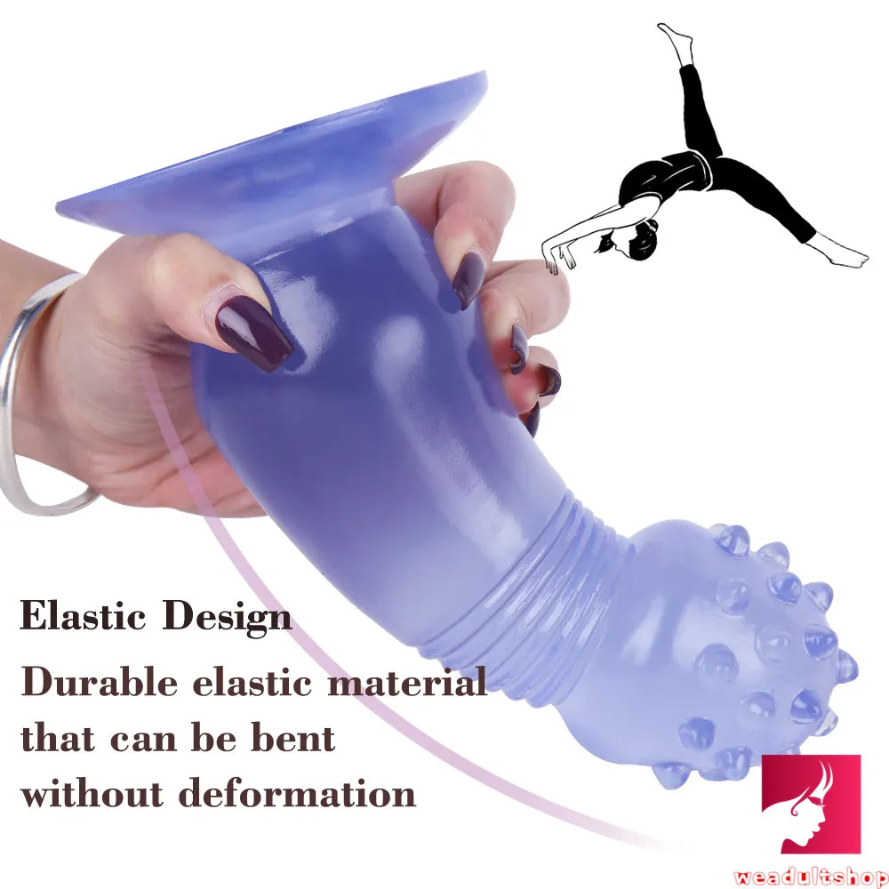 7.87in Black Women Anal Spiked Dildo SM Butt Plug With Thorn