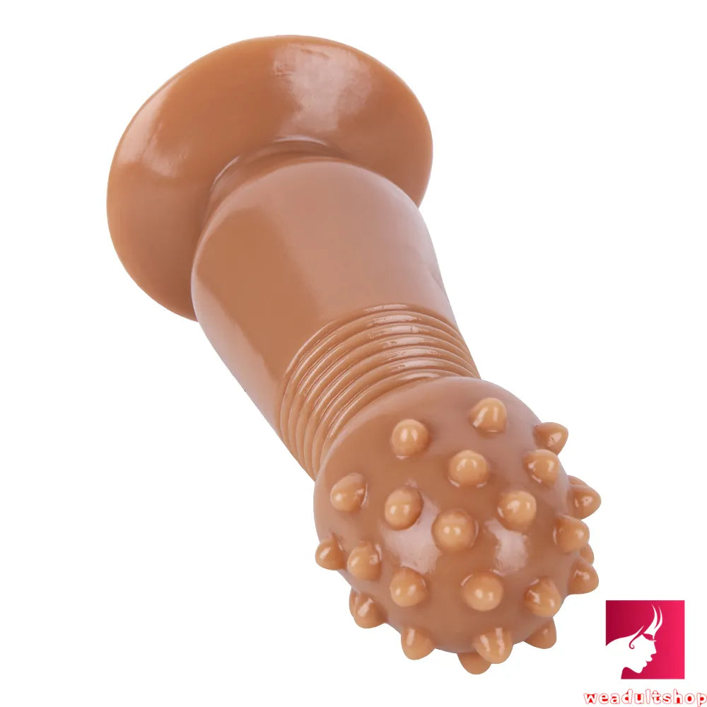 7.87in Black Women Anal Spiked Dildo SM Butt Plug With Thorn