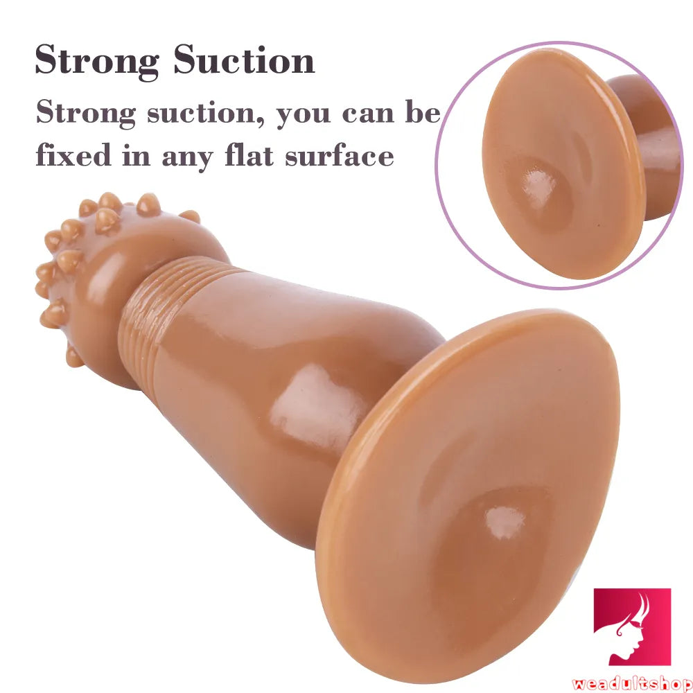 7.87in Black Women Anal Spiked Dildo SM Butt Plug With Thorn