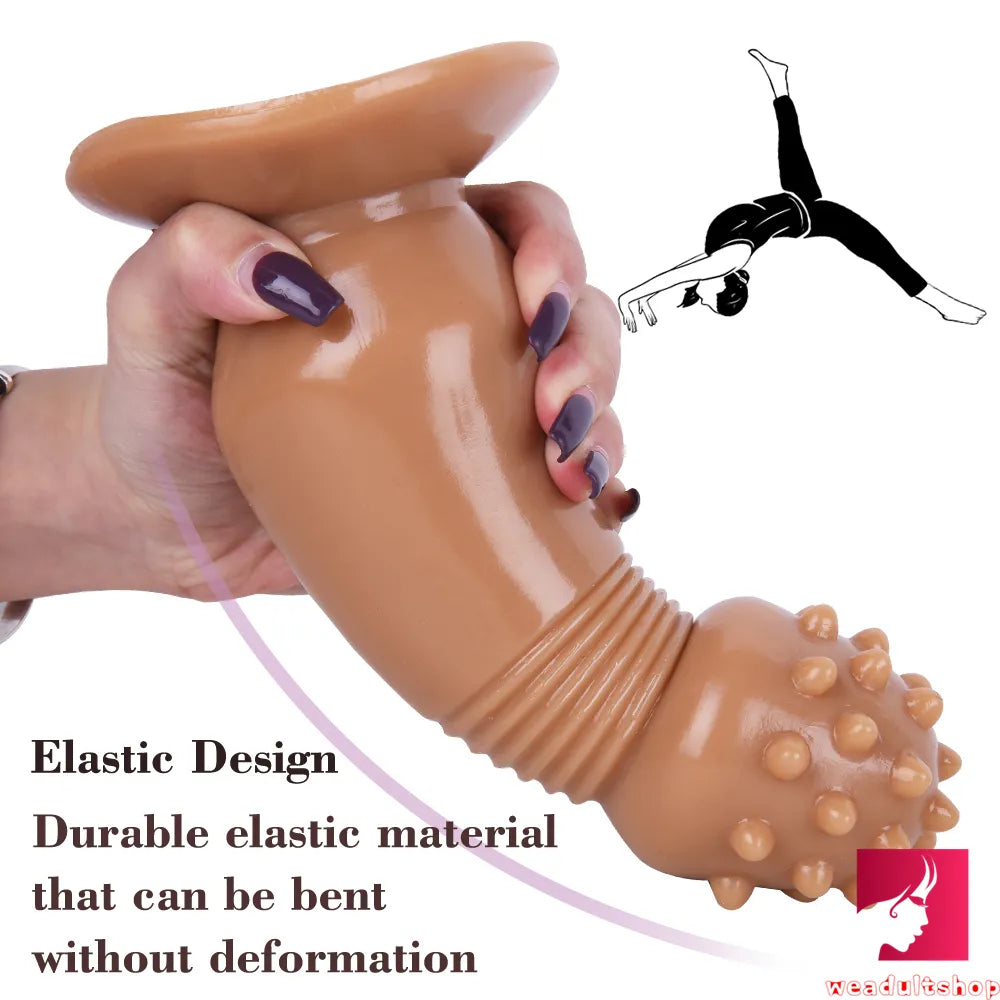 7.87in Black Women Anal Spiked Dildo SM Butt Plug With Thorn