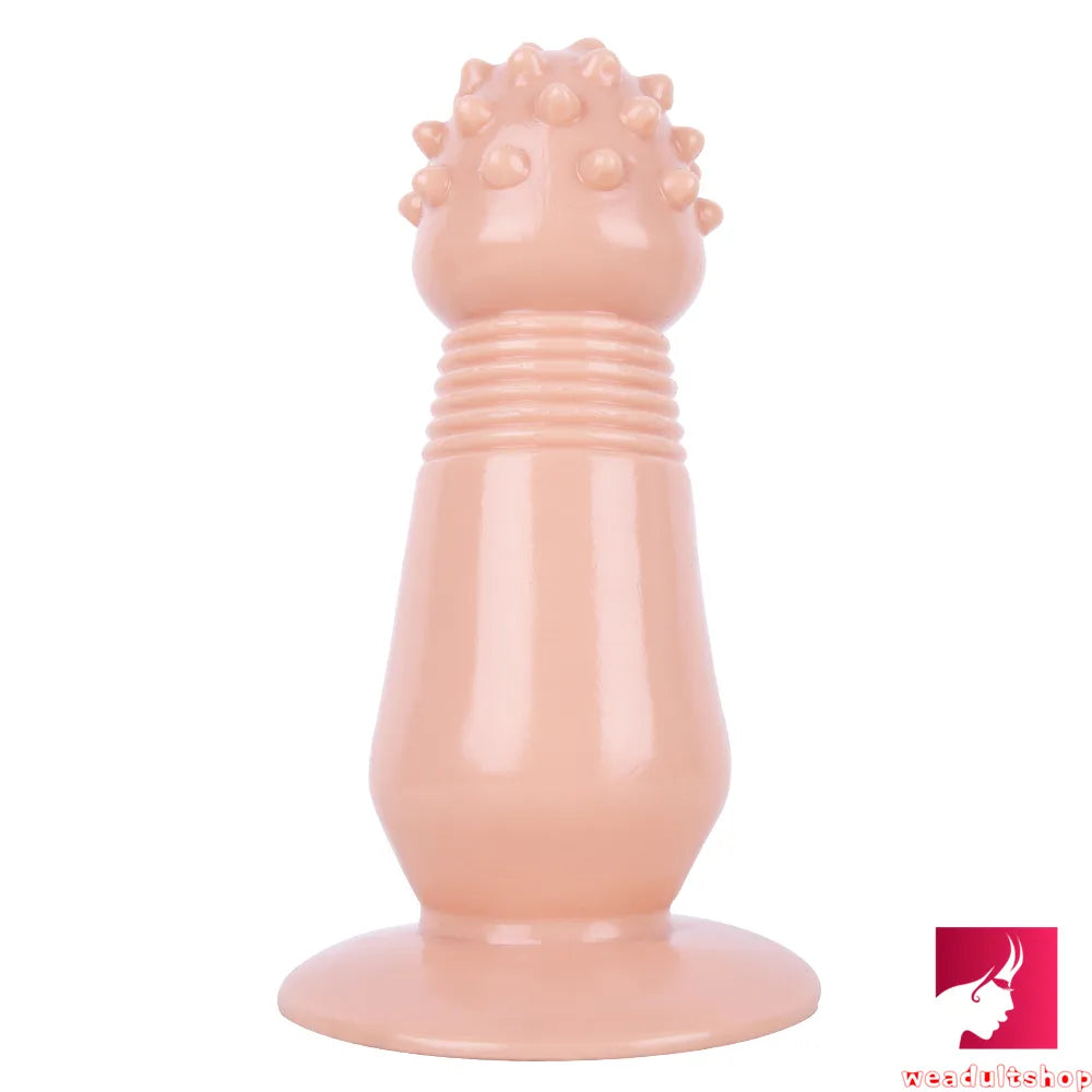 7.87in Black Women Anal Spiked Dildo SM Butt Plug With Thorn