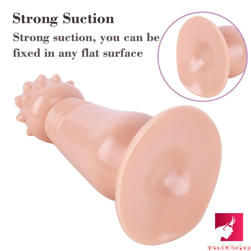 7.87in Black Women Anal Spiked Dildo SM Butt Plug With Thorn