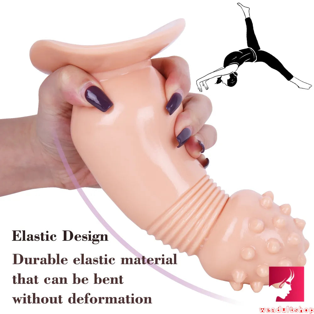 7.87in Black Women Anal Spiked Dildo SM Butt Plug With Thorn