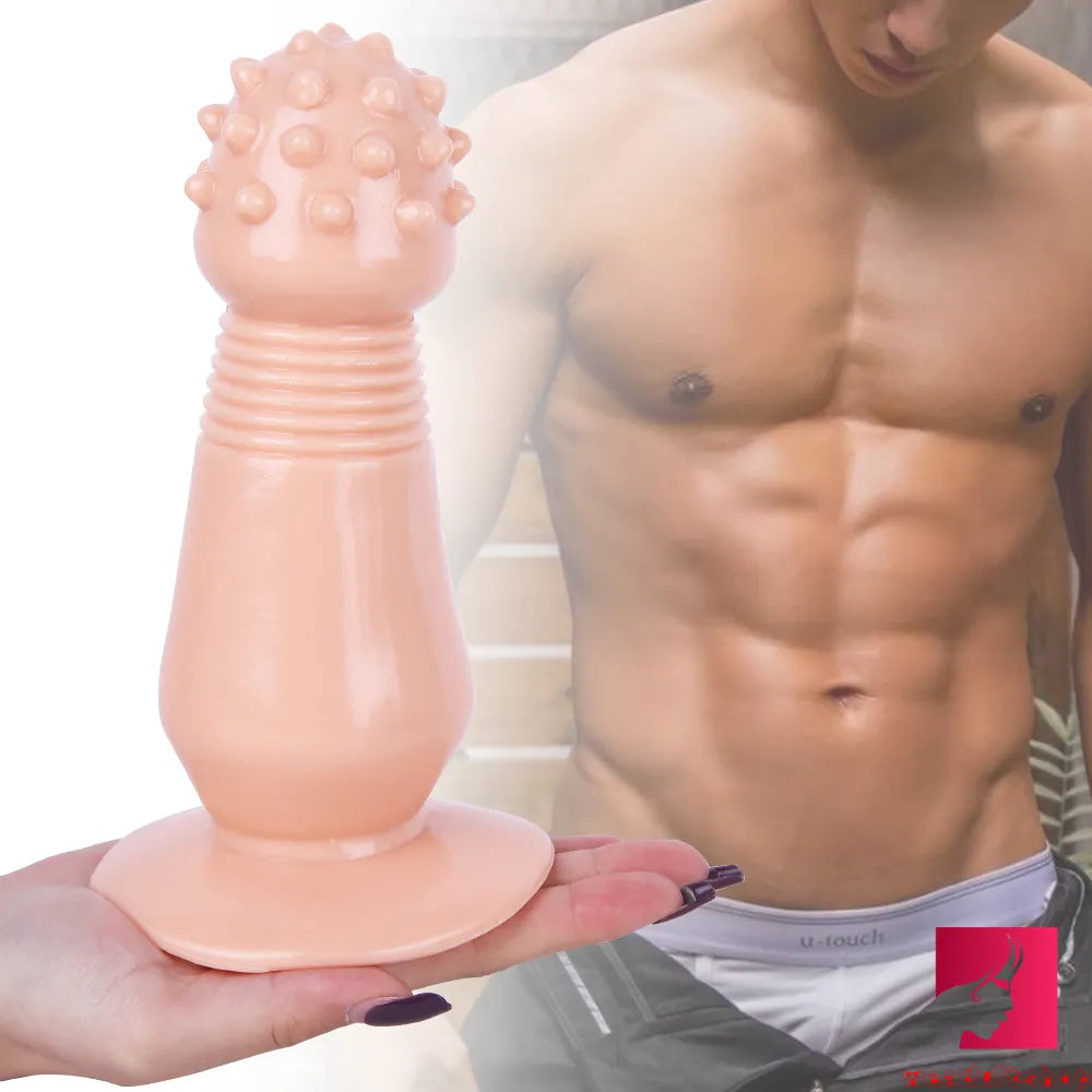 7.87in Black Women Anal Spiked Dildo SM Butt Plug With Thorn