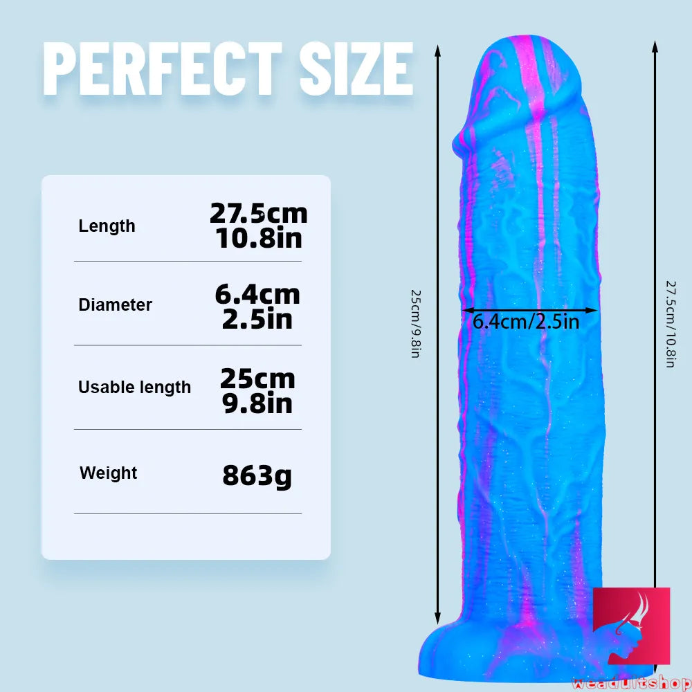 10.8in Huge Thick Colorful Lifelike Penis Dildo For Adult Women