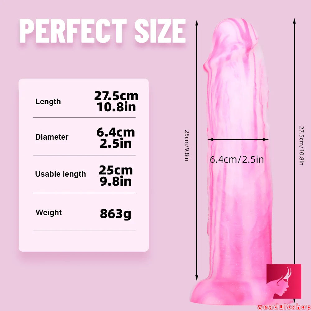 10.8in Huge Thick Colorful Lifelike Penis Dildo For Adult Women