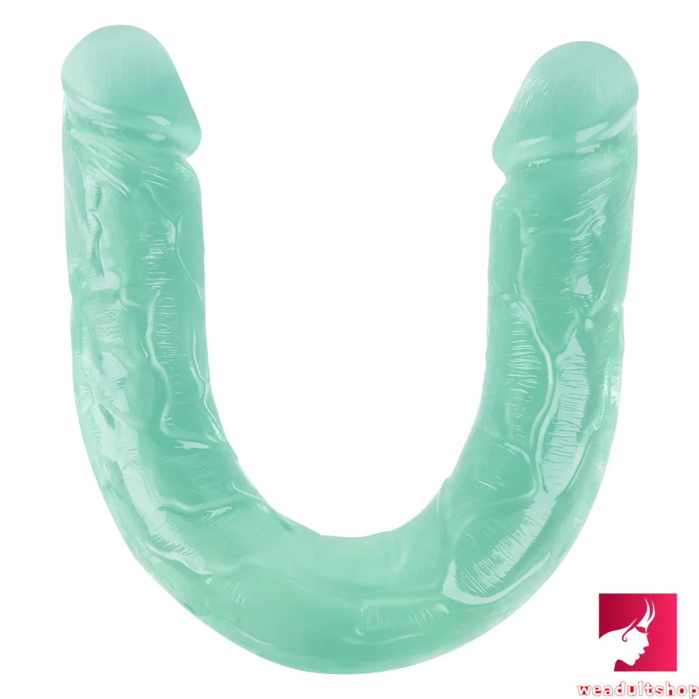 18.11in Long Skinny Dildo Smooth Double Soft Silicone Kiss Sex Toy weadultshop