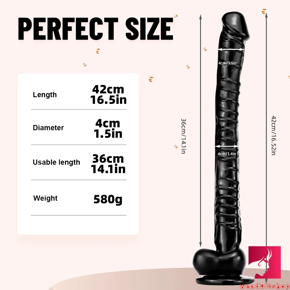 16.5in Super Long Big Dildo With Base For Hands-free Play