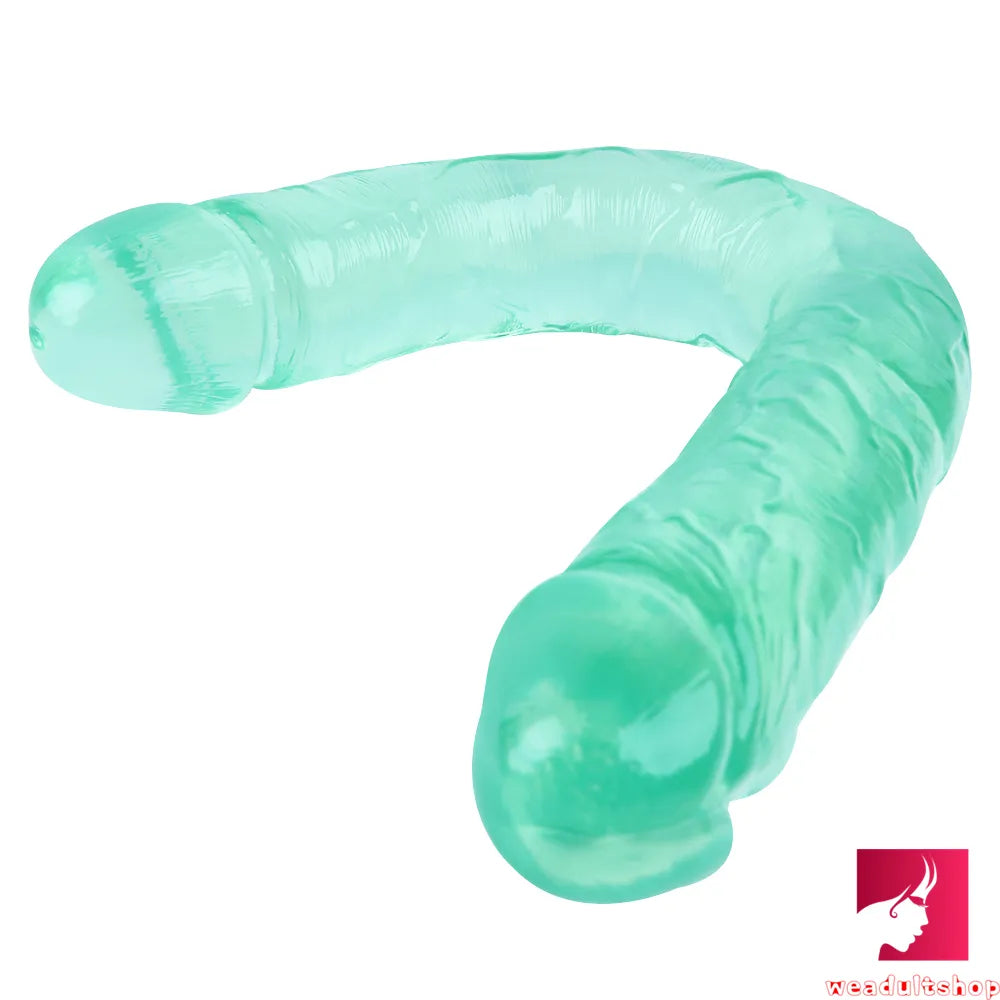 18.11in Long Skinny Dildo Smooth Double Soft Silicone Kiss Sex Toy weadultshop