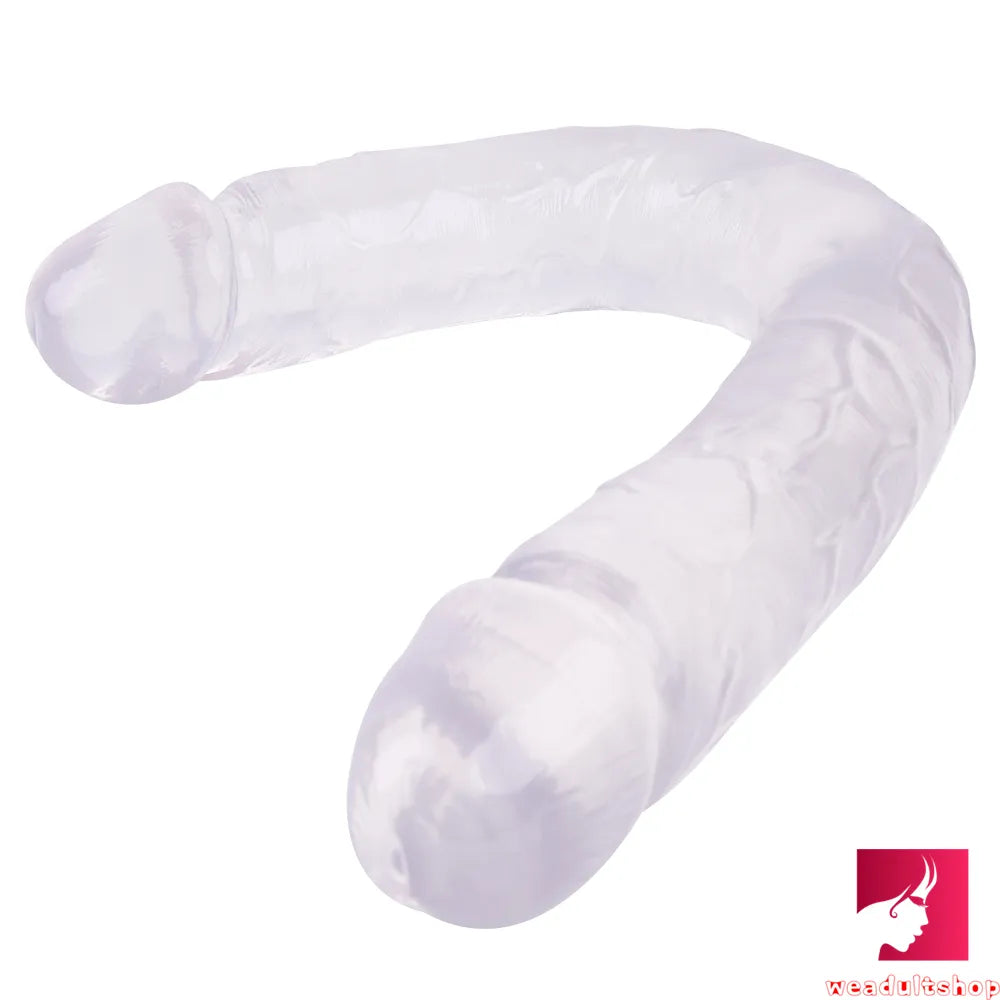 18.11in Long Skinny Dildo Smooth Double Soft Silicone Kiss Sex Toy weadultshop