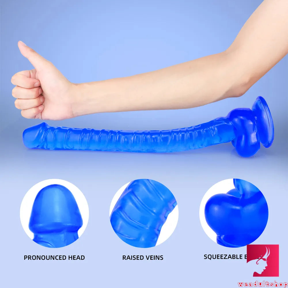 16.5in Super Long Big Dildo With Base For Hands-free Play