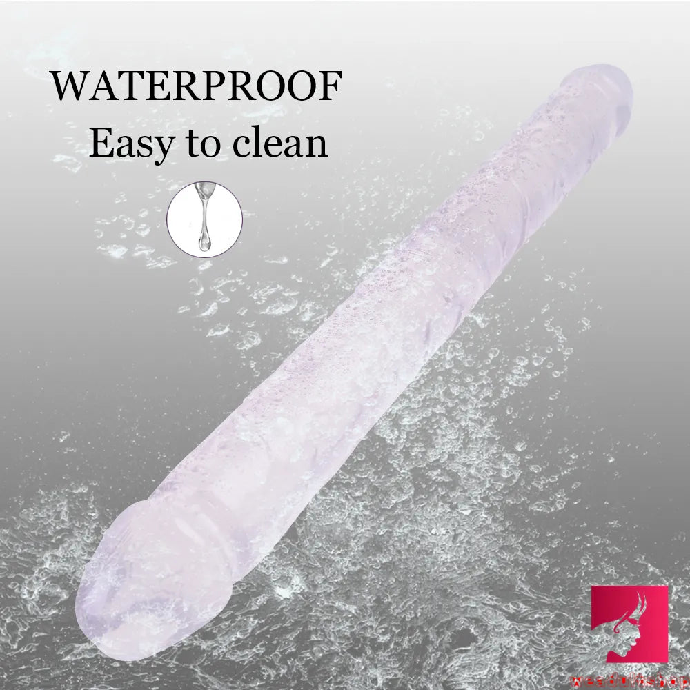 18.11in Long Skinny Dildo Smooth Double Soft Silicone Kiss Sex Toy weadultshop