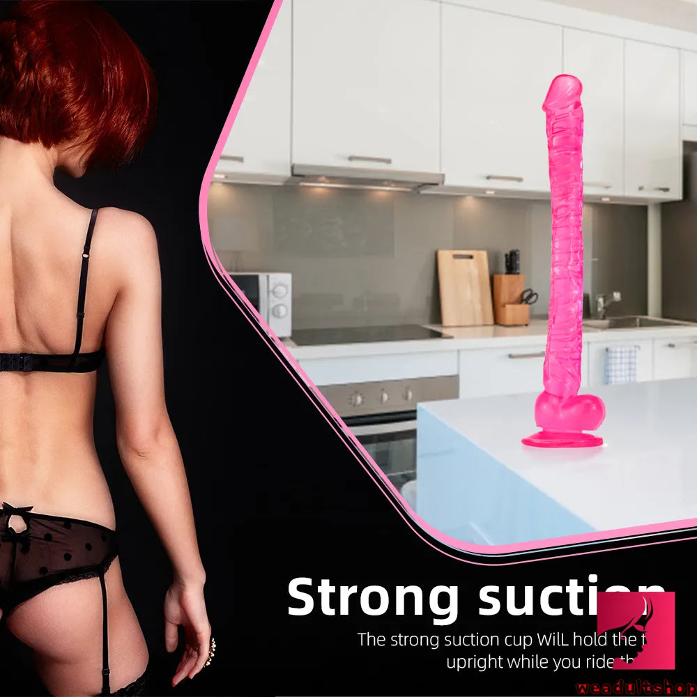 16.5in Super Long Big Dildo With Base For Hands-free Play