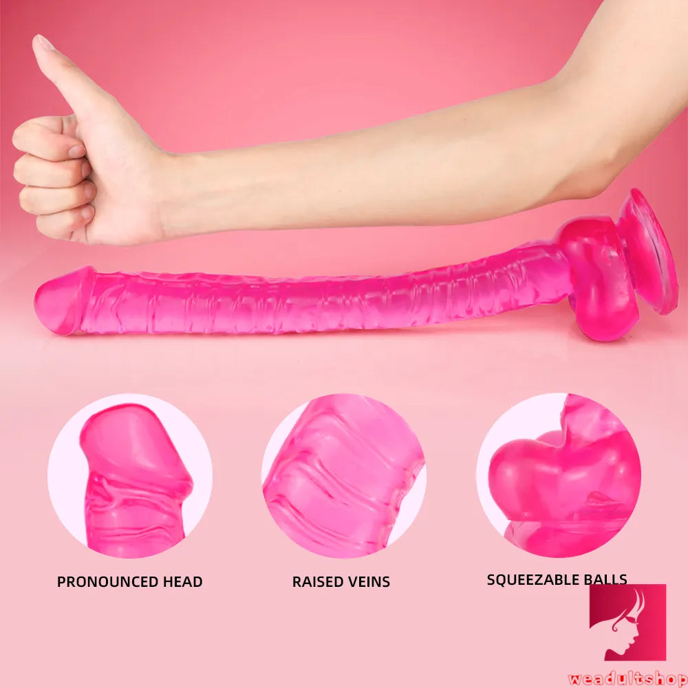 16.5in Super Long Big Dildo With Base For Hands-free Play