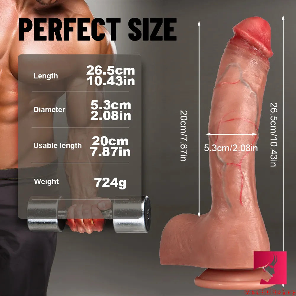 8.66in 10.43in Super Realistic Stick On Asian Huge Penis Dildo