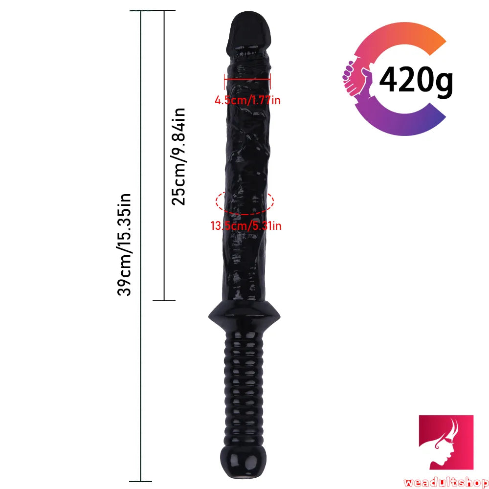 15.35in Realistic Sword Dildo With Handle For Women Masturbation