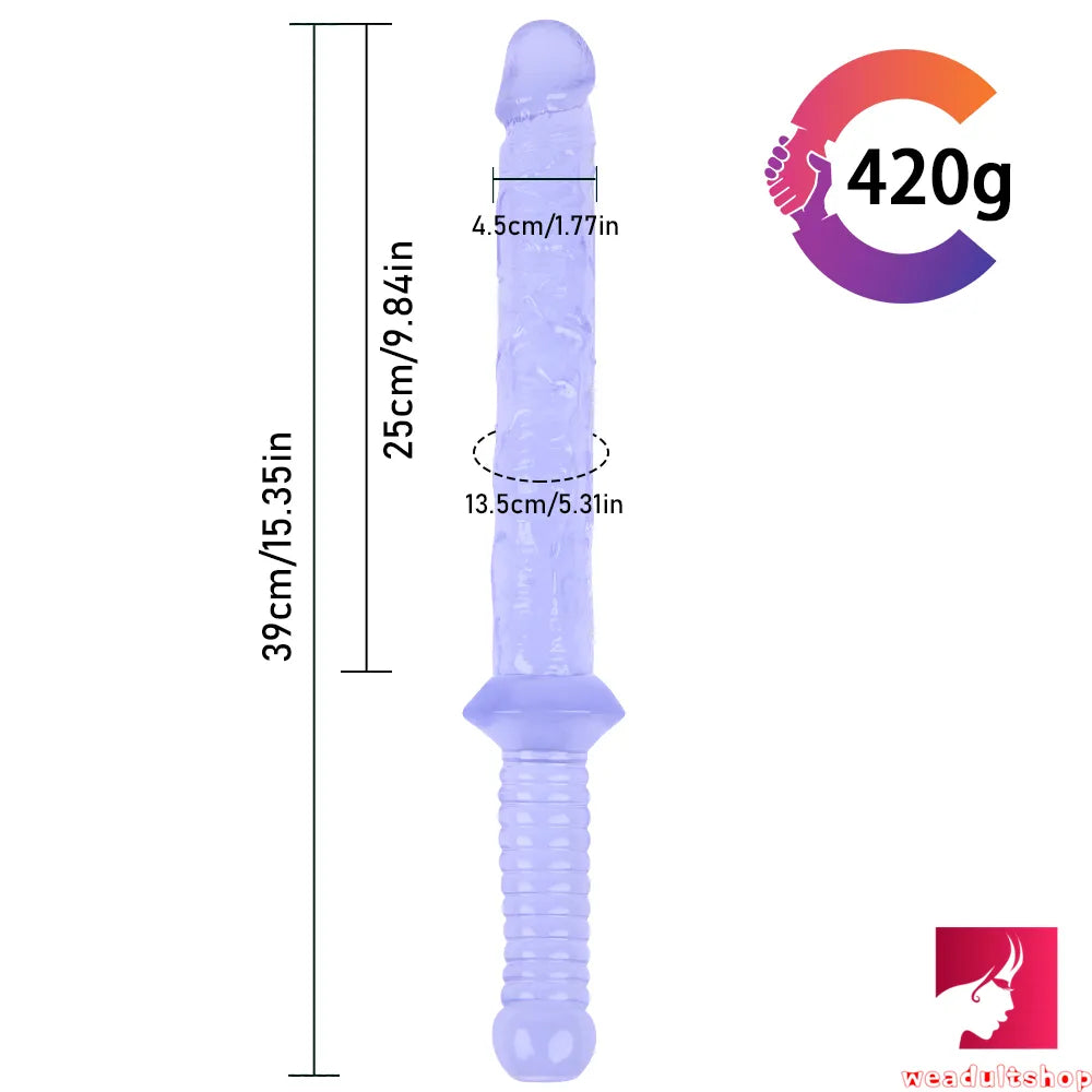 15.35in Realistic Sword Dildo With Handle For Women Masturbation