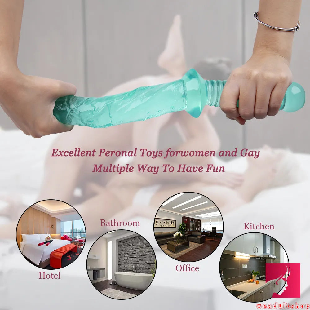 15.35in Realistic Sword Dildo With Handle For Women Masturbation