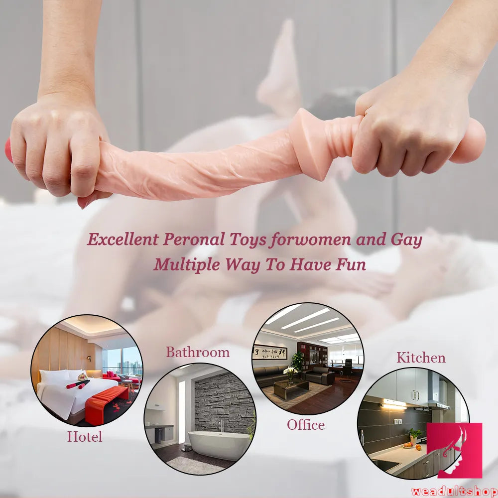 15.35in Realistic Sword Dildo With Handle For Women Masturbation