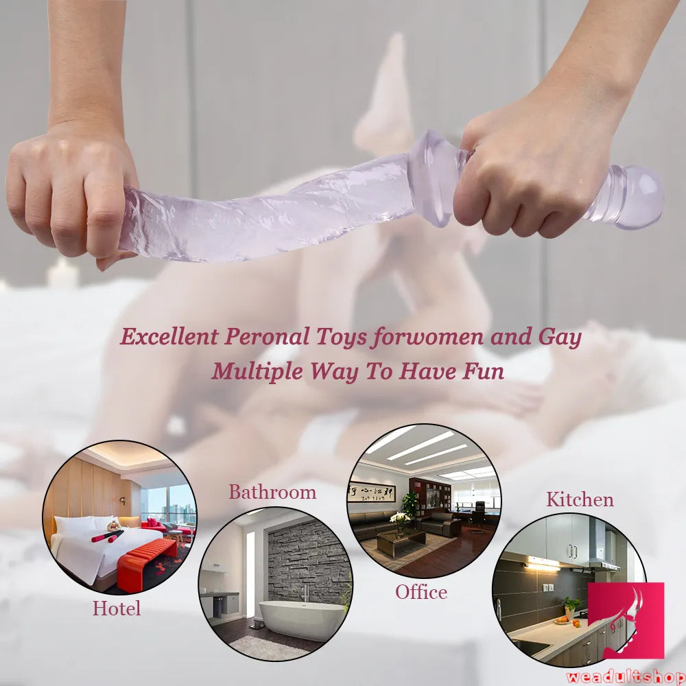 15.35in Realistic Sword Dildo With Handle For Women Masturbation