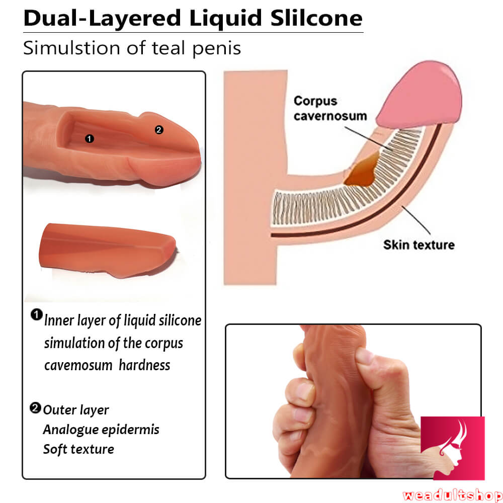 7.48in Double Layer Silicone Dildo For Women Couples Using Sex Toy