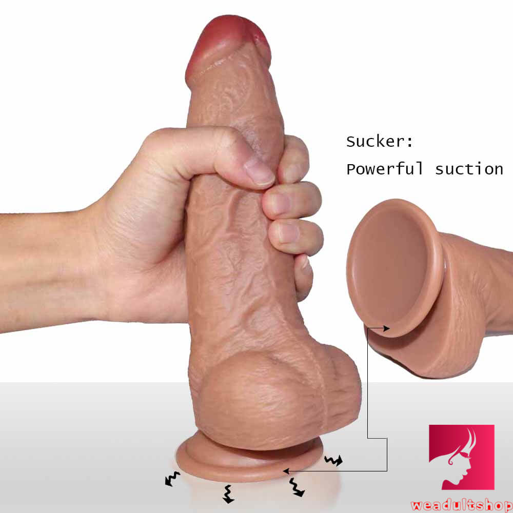 8.26in Dual Layer Curved Dildo Women Men Masturbation Toy