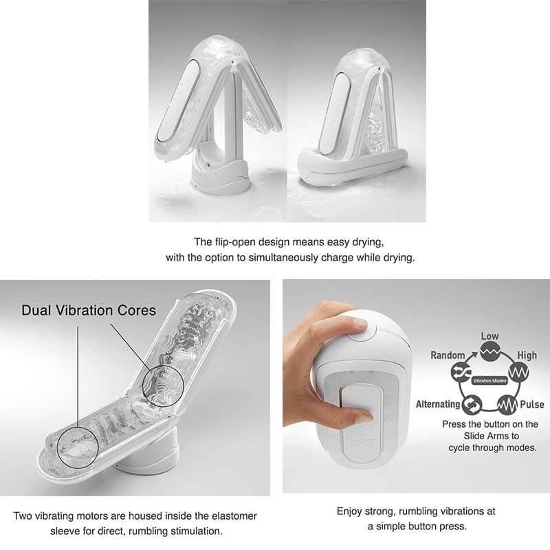 Tenga Flip Zero 3D Hole Japan Sex Toy Black White Cup - Adult Toys