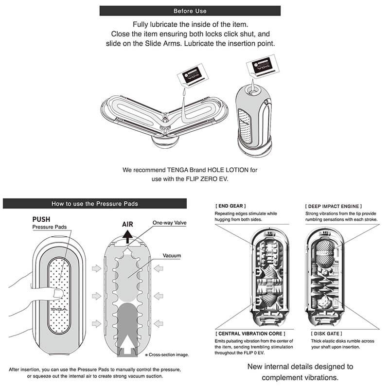 Tenga Flip Zero 3D Hole Japan Sex Toy Black White Cup - Adult Toys