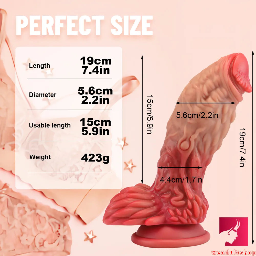7.4in Dragon Fantasy Penis Dildo Real Apperance Odd Dildo