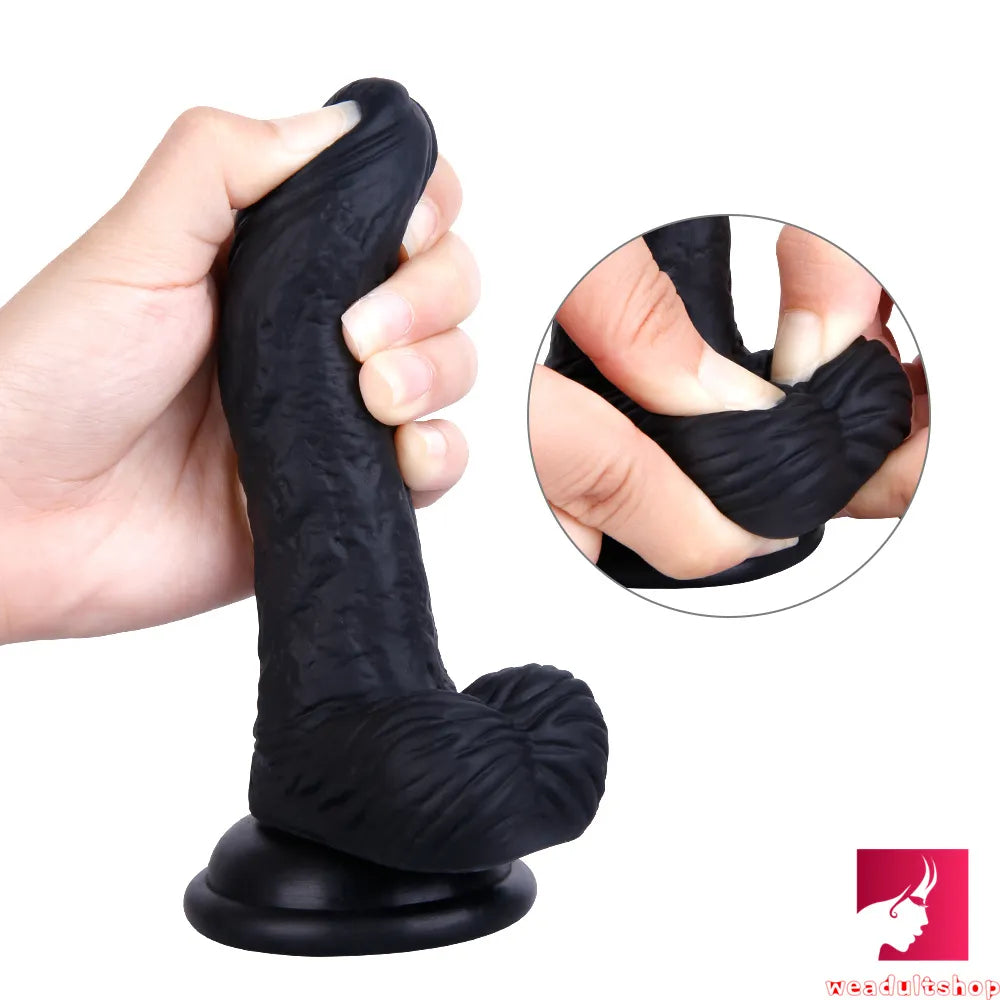 6.3in Curved Flexible Real Looking Dildo Adult Toy For Females