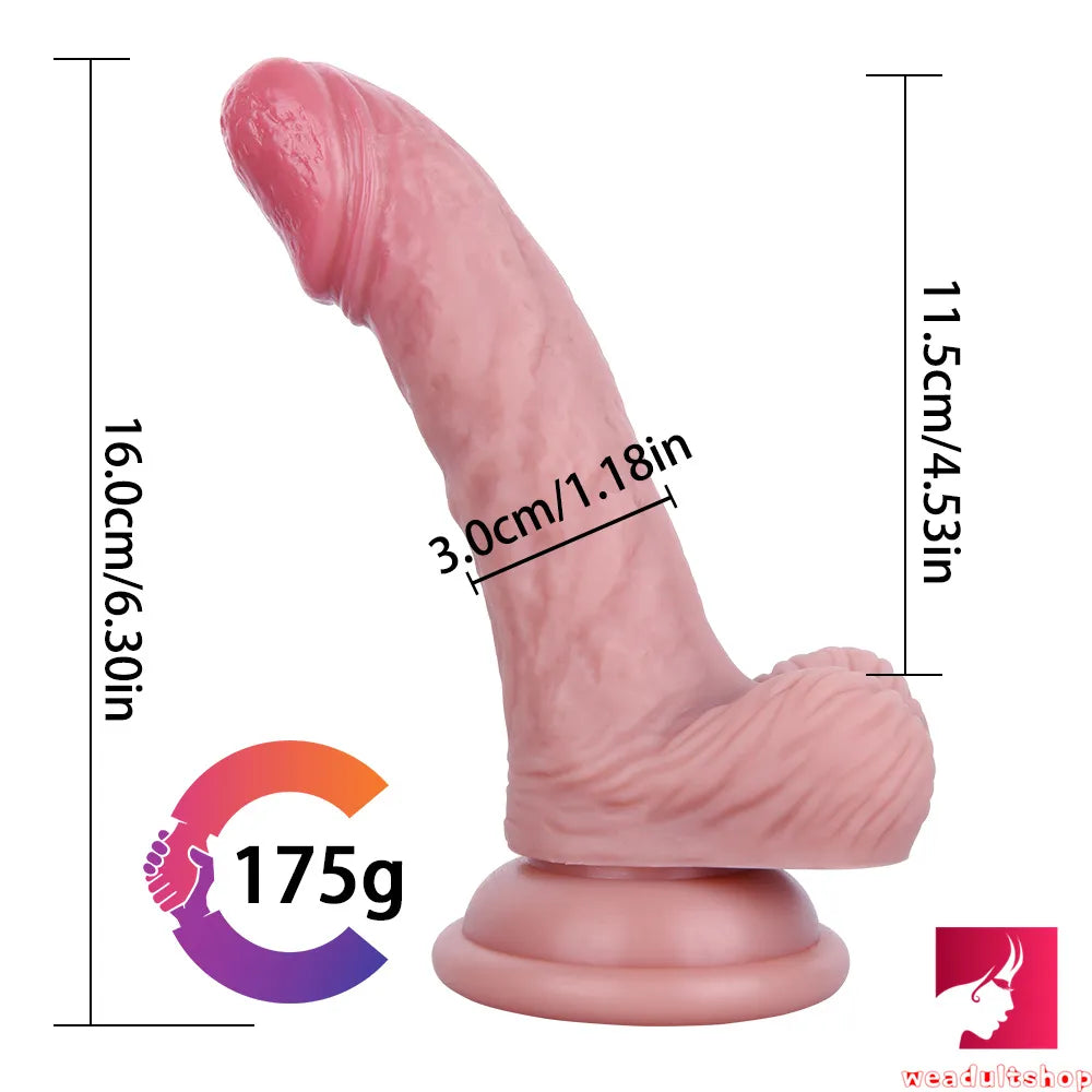 6.3in Curved Flexible Real Looking Dildo Adult Toy For Females