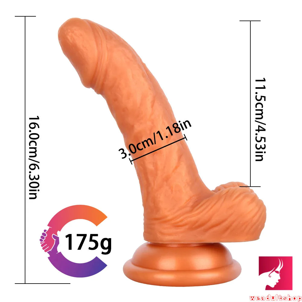 6.3in Curved Flexible Real Looking Dildo Adult Toy For Females