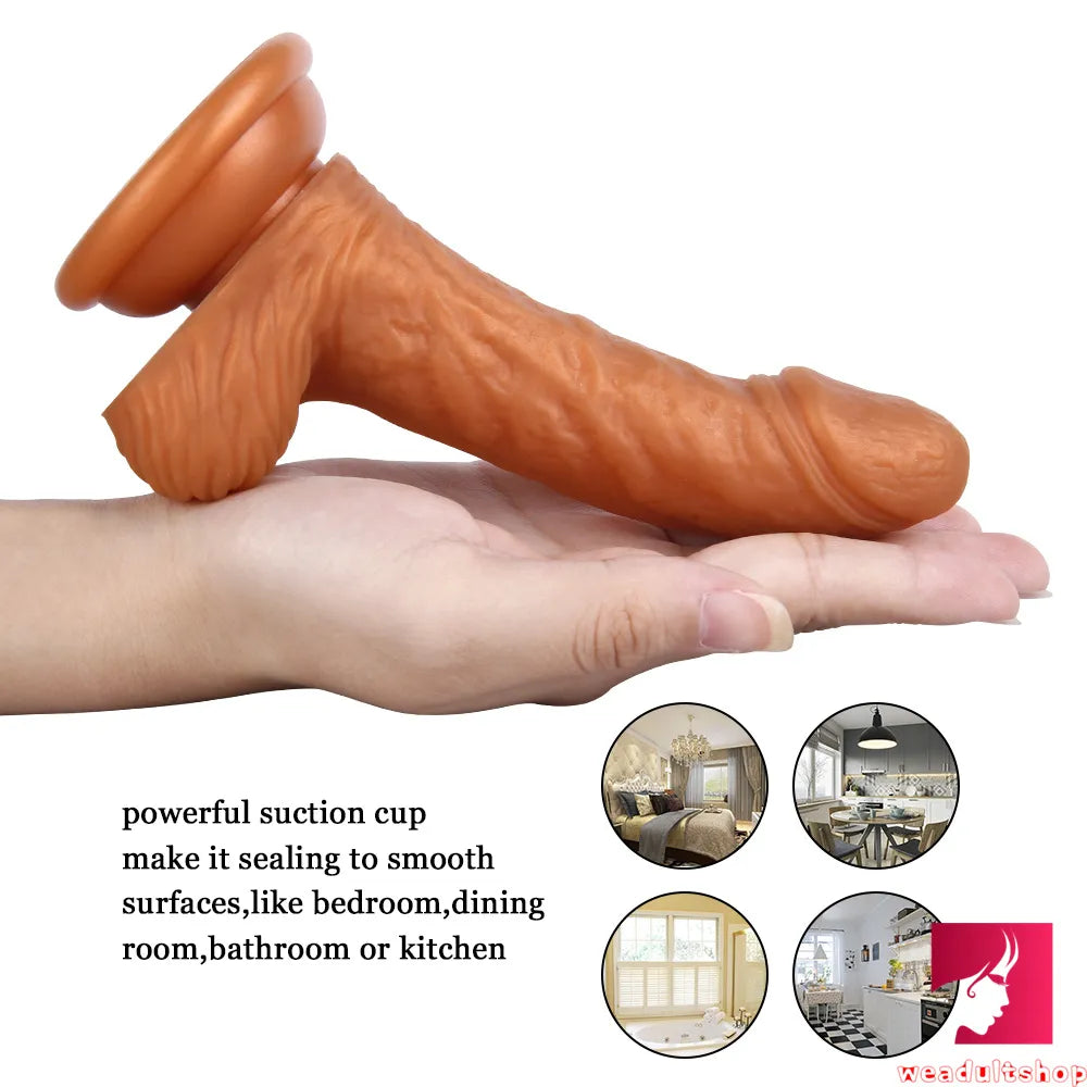 6.3in Curved Flexible Real Looking Dildo Adult Toy For Females