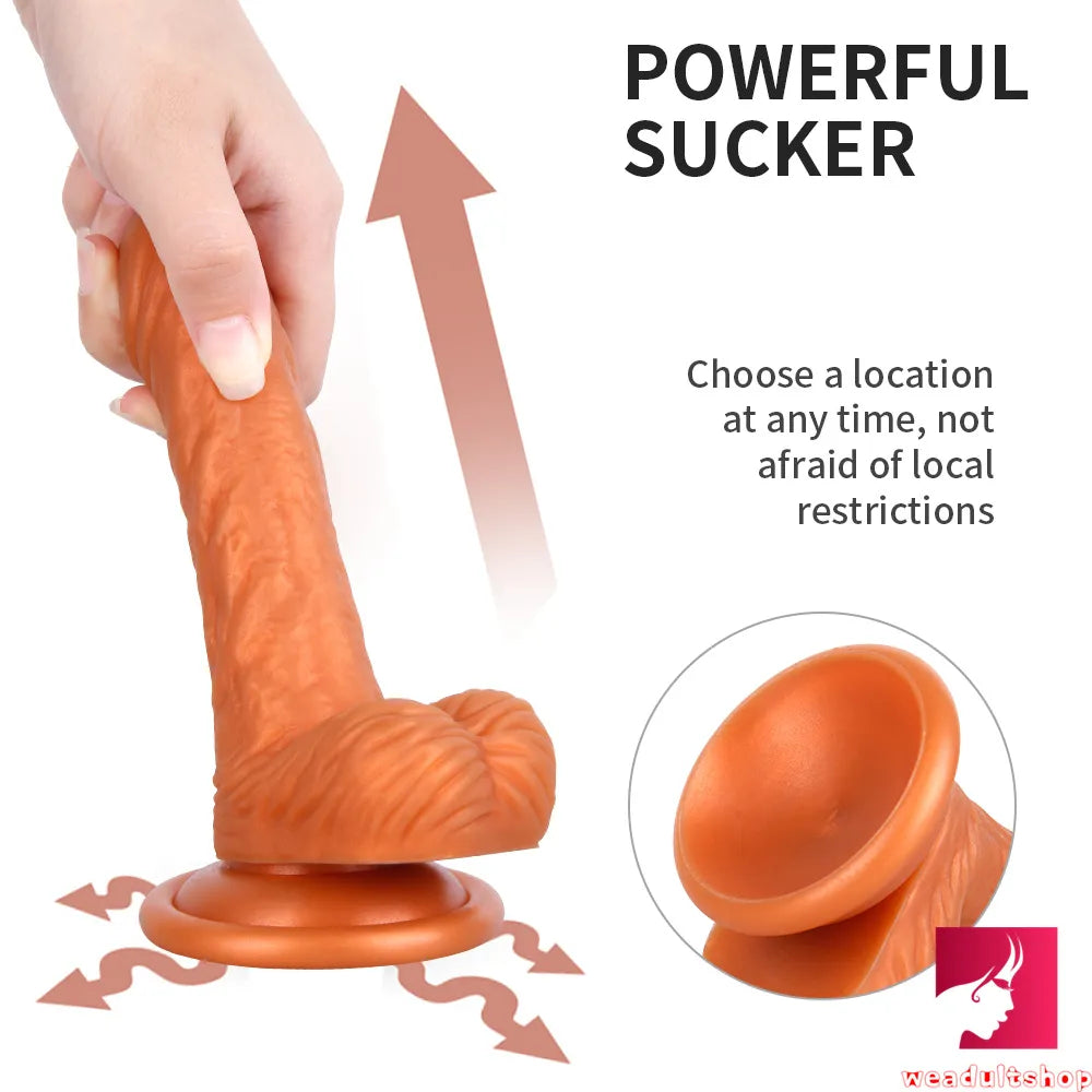 6.3in Curved Flexible Real Looking Dildo Adult Toy For Females