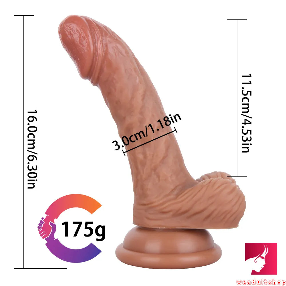 6.3in Curved Flexible Real Looking Dildo Adult Toy For Females