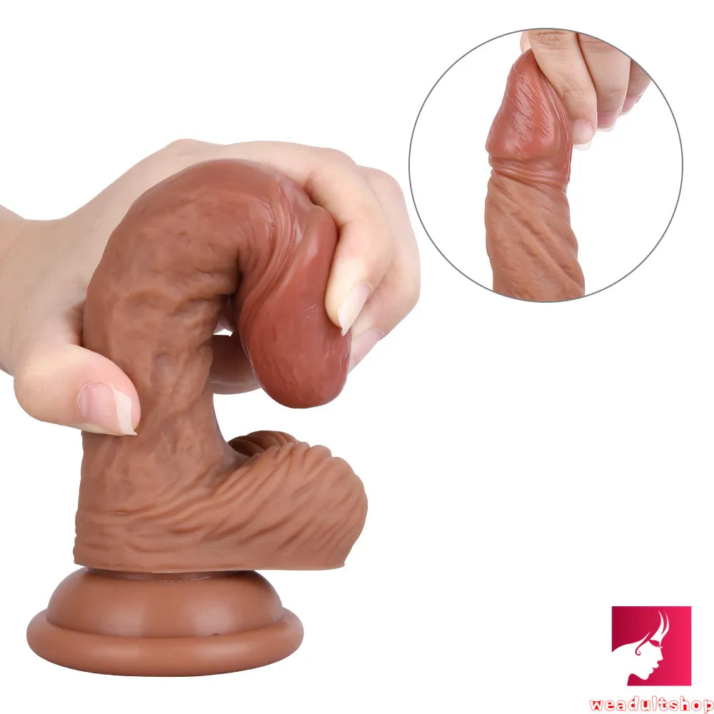 6.3in Curved Flexible Real Looking Dildo Adult Toy For Females