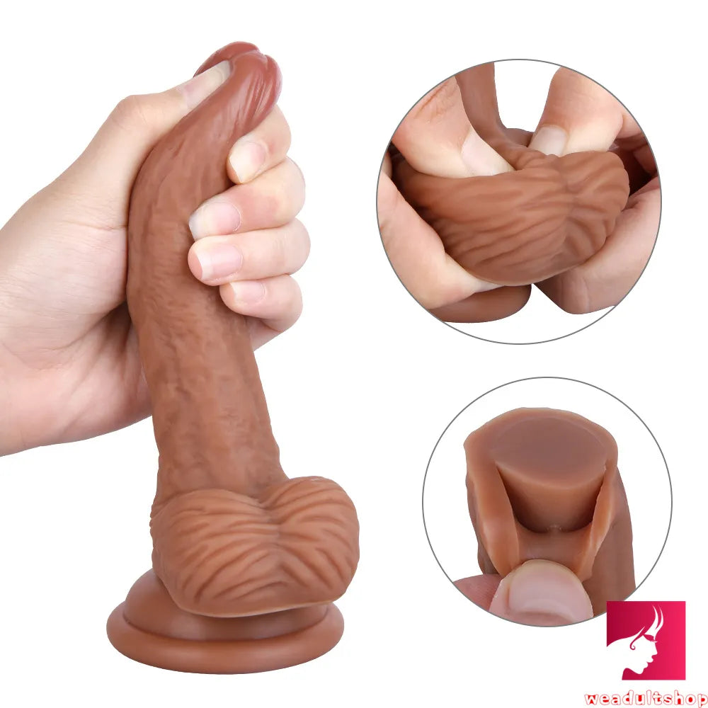 6.3in Curved Flexible Real Looking Dildo Adult Toy For Females