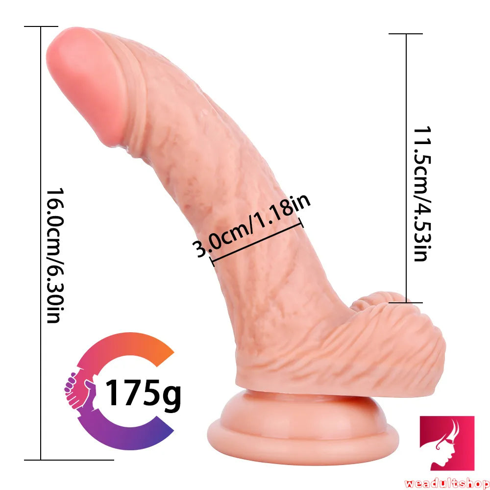 6.3in Curved Flexible Real Looking Dildo Adult Toy For Females