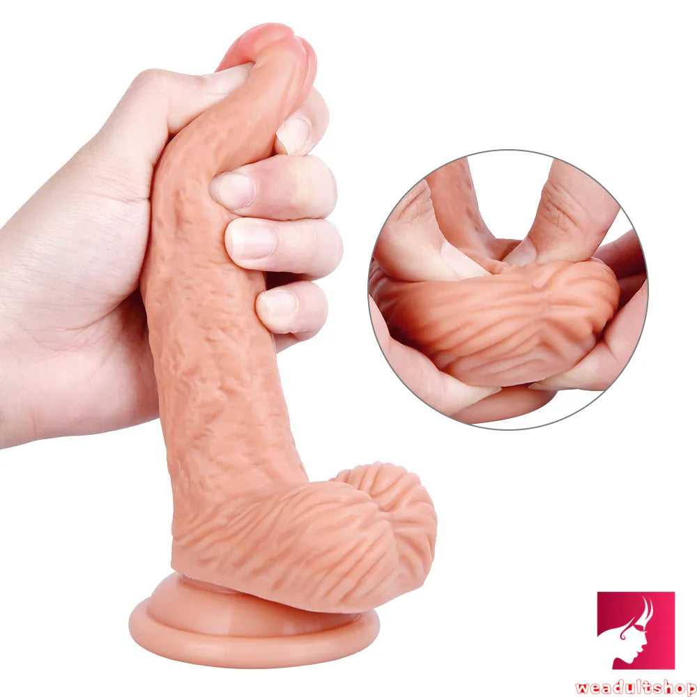 6.3in Curved Flexible Real Looking Dildo Adult Toy For Females