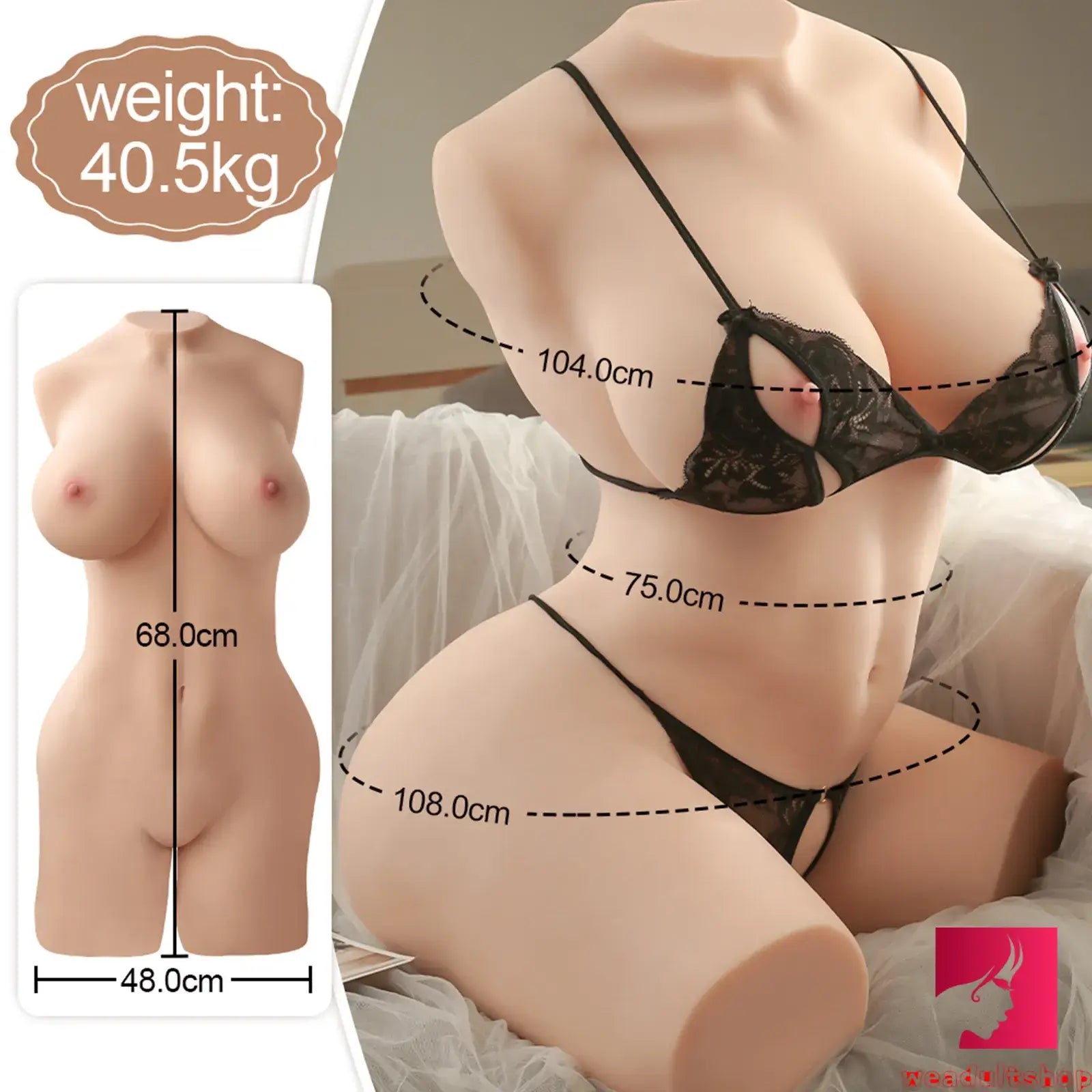 89.29lb 3D Lifelike Women Lady TPR Sex Doll Torso For Men Orgasm